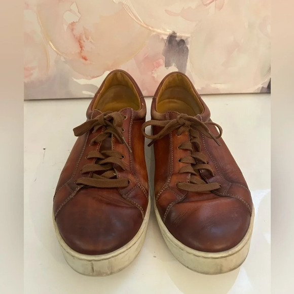 Magnanni Costa Leather Low Top Sneaker in Cognac size 10 - Picture 7 of 10